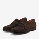 The Sterling Penny Loafer in Brown Floral Suede - Image 3